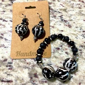 African style kukunut bead earrings and bracelet set